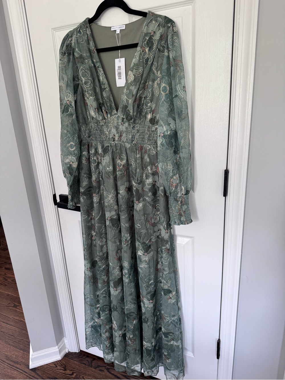 Baltic Born Sage Green Floral V-Neck Maxi Dress - Picture 5 of 5